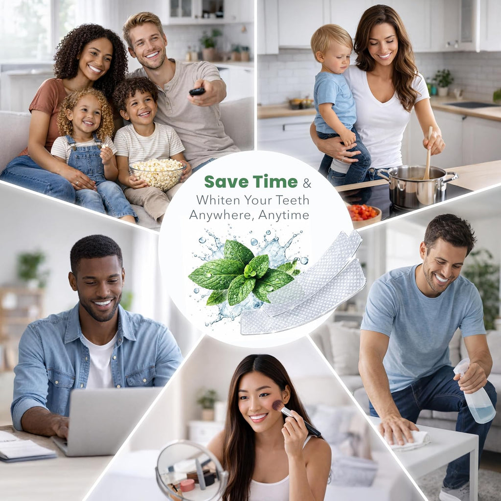 Gentle Teeth Whitening Strips - (40 Strips) Bleaching Teeth Free of Peroxide for a Radiant Smile - Gentle Tooth Whitening - 20 Applications
