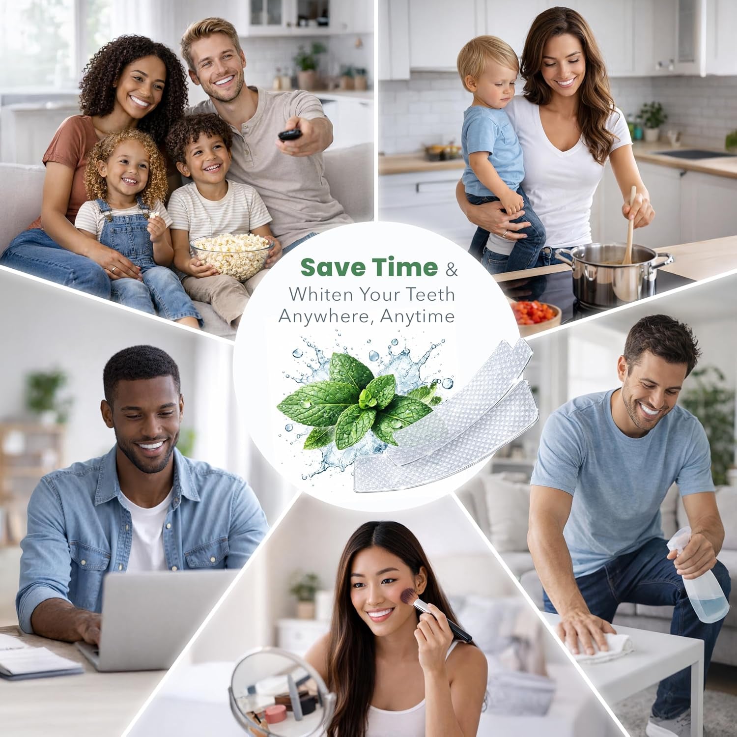 Gentle Teeth Whitening Strips - (40 Strips) Bleaching Teeth Free of Peroxide for a Radiant Smile - Gentle Tooth Whitening - 20 Applications