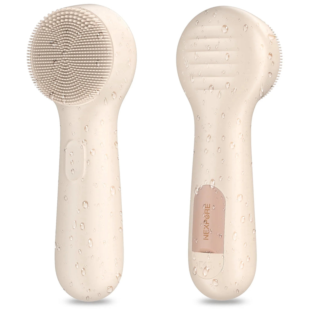 Facial Cleansing Brush, IPX7 Waterproof Sonic Face Scrubber, Rechargeable Electric Silicone Face Brush for Deep Cleansing and Exfoliation