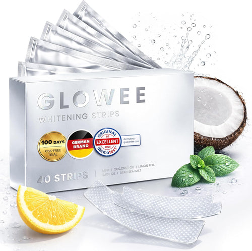 Gentle Teeth Whitening Strips - (40 Strips) Bleaching Teeth Free of Peroxide for a Radiant Smile - Gentle Tooth Whitening - 20 Applications